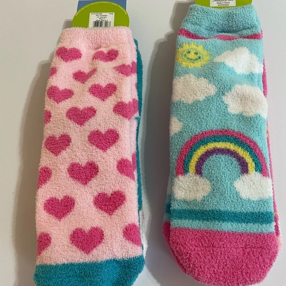Jefferies Girl's Non-Skid Socks Size Small Shoe Size 9-1